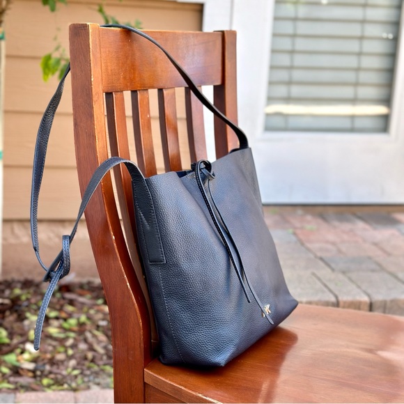 Michael Kors Junie Large Pebbled Leather Messenger/Tote Bag - Picture 5 of 12